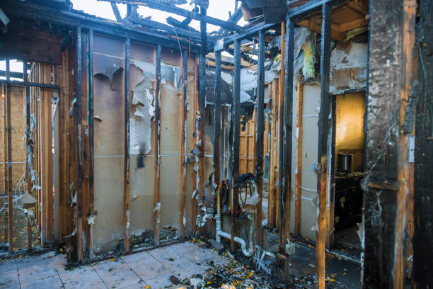 Professional Fire Damage Repair technician working in Helmetta, NJ